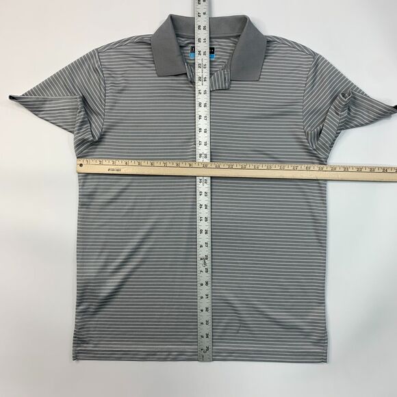 PGA Tour Polo Shirt Mens S Small Gray Striped Short Sleeve Performance Golf - Picture 5 of 11
